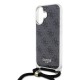 Husa pentru iPhone 16 - Guess Crossbody Cord 4G Print (GUHCP16SHC4SEK) - Black