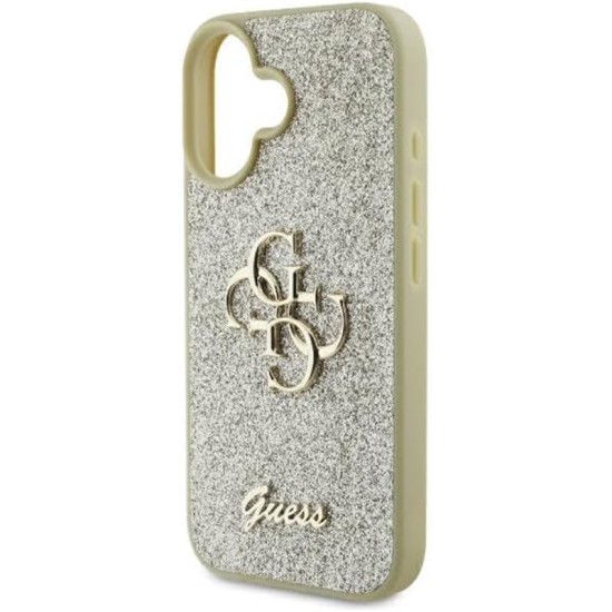 Husa pentru iPhone 16 - Guess Glitter Fixed Big 4G (GUHCP16SHG4SGD) - Gold