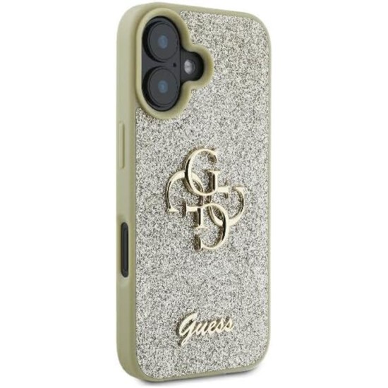 Husa pentru iPhone 16 - Guess Glitter Fixed Big 4G (GUHCP16SHG4SGD) - Gold