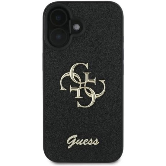 Husa pentru iPhone 16 - Guess Glitter Fixed Big 4G (GUHCP16SHG4SGK) - Black