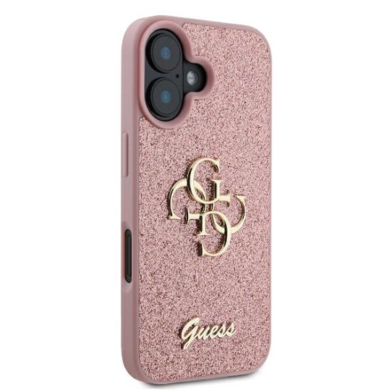 Husa pentru iPhone 16 - Guess Glitter Fixed Big 4G (GUHCP16SHG4SGP) - Pink