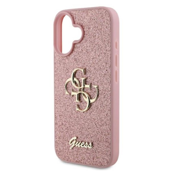 Husa pentru iPhone 16 - Guess Glitter Fixed Big 4G (GUHCP16SHG4SGP) - Pink