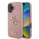 Husa pentru iPhone 16 - Guess Glitter Fixed Big 4G (GUHCP16SHG4SGP) - Pink