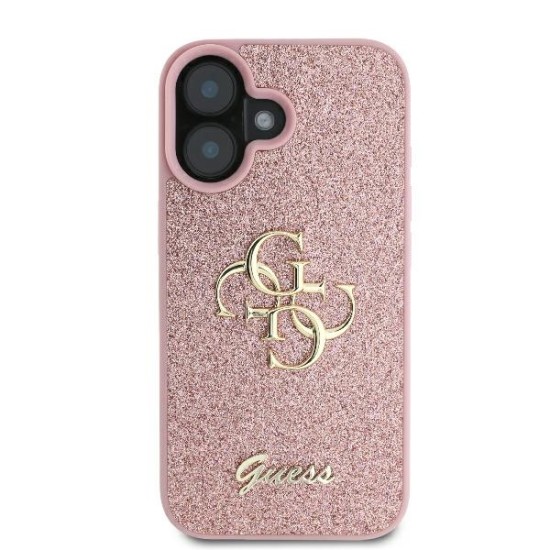 Husa pentru iPhone 16 - Guess Glitter Fixed Big 4G (GUHCP16SHG4SGP) - Pink