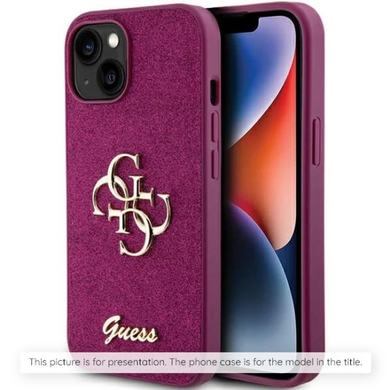 Husa pentru iPhone 16 - Guess Glitter Fixed Big 4G (GUHCP16SHG4SGU) - Purple