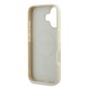 Husa pentru iPhone 16 - Guess Grained Gold Ring MagSafe (GUHMP16SPGHSMME) - Beige