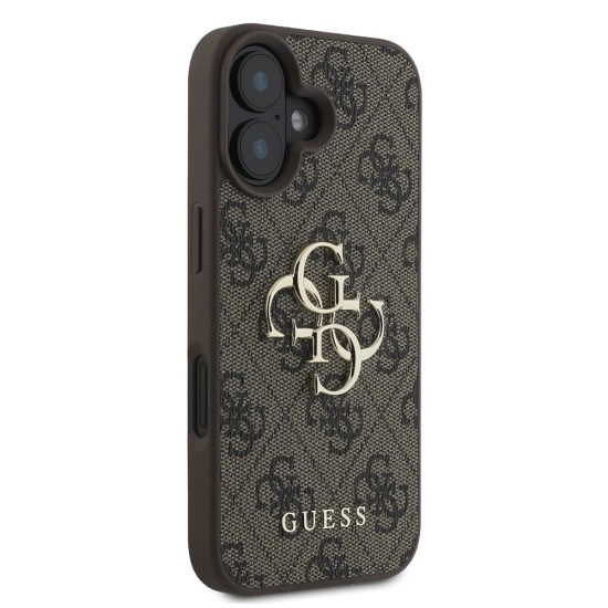 Husa pentru iPhone 16 - Guess Hardcase 4G Big Logo (GUHCP16S4GMGBR) - Brown