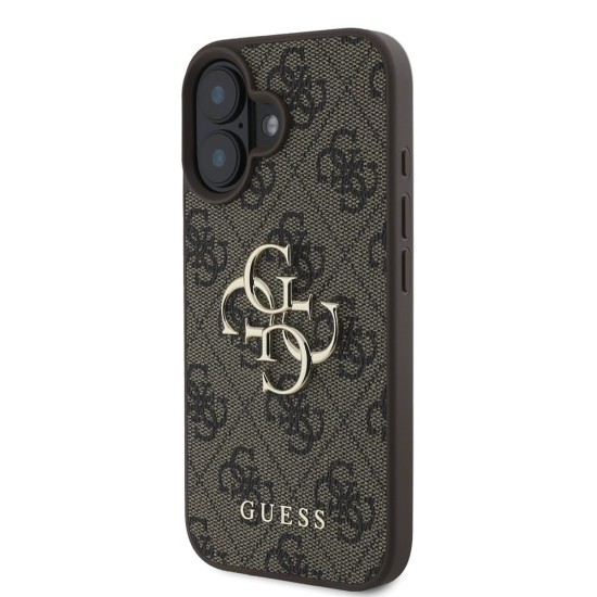 Husa pentru iPhone 16 - Guess Hardcase 4G Big Logo (GUHCP16S4GMGBR) - Brown