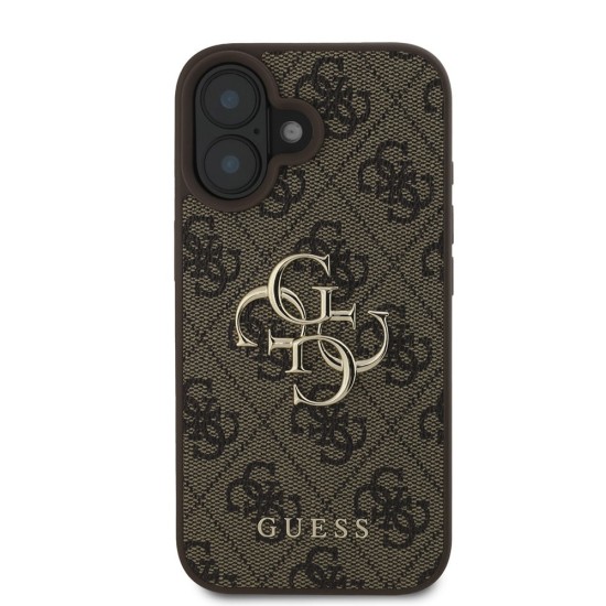 Husa pentru iPhone 16 - Guess Hardcase 4G Big Logo (GUHCP16S4GMGBR) - Brown