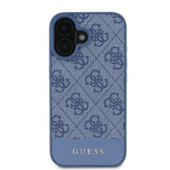 Husa pentru iPhone 16 - Guess Hardcase 4G Bottom Stripe (GUHCP16SG4GLBL) - Blue