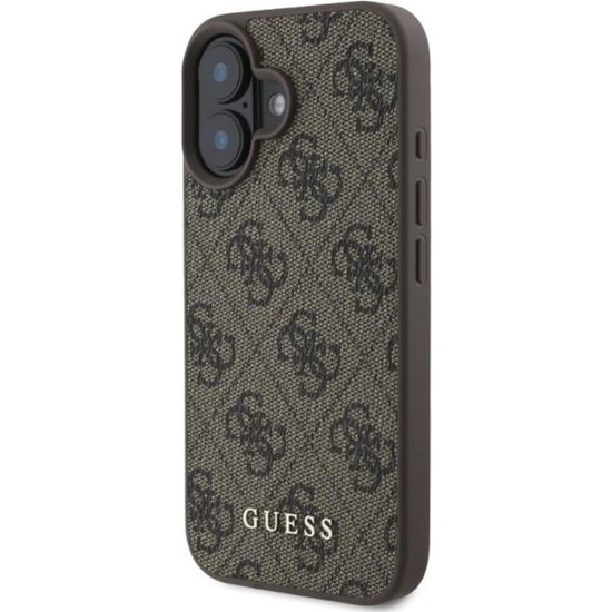 Husa pentru iPhone 16 - Guess Hardcase 4G Classic (GUHCP16SG4GFBR) - Brown