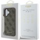 Husa pentru iPhone 16 - Guess Hardcase 4G Classic (GUHCP16SG4GFBR) - Brown