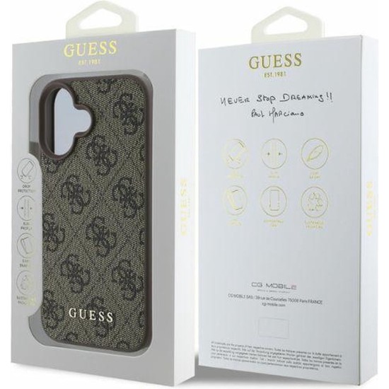 Husa pentru iPhone 16 - Guess Hardcase 4G Classic (GUHCP16SG4GFGR) - Black