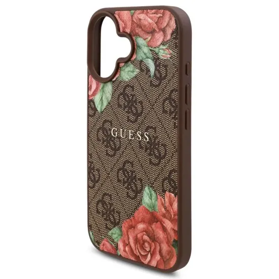 Husa pentru iPhone 16 - Guess Hardcase 4G Flower Print MagSafe (GUHMP16SP4ROPEMCW) - Brown Husa pentru iPhone 16 - Guess Hardcase 4G Flower Print MagSafe (GUHMP16SP4ROPEMCW) - Brown