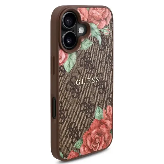 Husa pentru iPhone 16 - Guess Hardcase 4G Flower Print MagSafe (GUHMP16SP4ROPEMCW) - Brown Husa pentru iPhone 16 - Guess Hardcase 4G Flower Print MagSafe (GUHMP16SP4ROPEMCW) - Brown