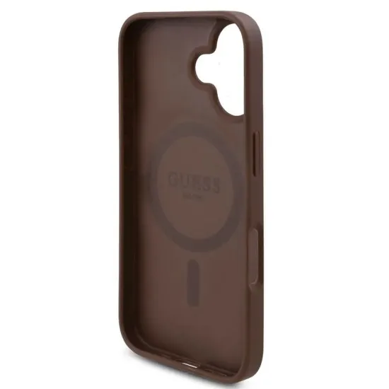 Husa pentru iPhone 16 - Guess Hardcase 4G Flower Print MagSafe (GUHMP16SP4ROPEMCW) - Brown Husa pentru iPhone 16 - Guess Hardcase 4G Flower Print MagSafe (GUHMP16SP4ROPEMCW) - Brown