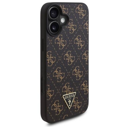 Husa pentru iPhone 16 - Guess Hardcase 4G Triangle Metal Logo (GUHCP16SPG4GPK) - Black