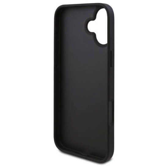 Husa pentru iPhone 16 - Guess Hardcase 4G Triangle Metal Logo (GUHCP16SPG4GPK) - Black