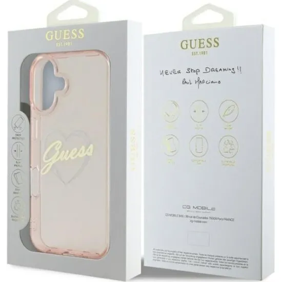 Husa pentru iPhone 16 - Guess Hardcase IML Heart (GUHCP16SHCHGSPT) - Clear Husa pentru iPhone 16 - Guess Hardcase IML Heart (GUHCP16SHCHGSPT) - Clear