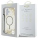 Husa pentru iPhone 16 - Guess Hardcase Resin Bottom Glitter MagSafe (GUHMP16SRGRGED) - Gold