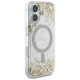 Husa pentru iPhone 16 - Guess Hardcase Resin Bottom Glitter MagSafe (GUHMP16SRGRGED) - Gold