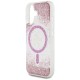 Husa pentru iPhone 16 - Guess Hardcase Resin Bottom Glitter MagSafe (GUHMP16SRGRGEP) - Pink