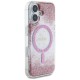 Husa pentru iPhone 16 - Guess Hardcase Resin Bottom Glitter MagSafe (GUHMP16SRGRGEP) - Pink