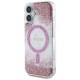 Husa pentru iPhone 16 - Guess Hardcase Resin Bottom Glitter MagSafe (GUHMP16SRGRGEP) - Pink