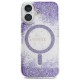 Husa pentru iPhone 16 - Guess Hardcase Resin Bottom Glitter MagSafe (GUHMP16SRGRGEU) - Purple