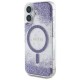 Husa pentru iPhone 16 - Guess Hardcase Resin Bottom Glitter MagSafe (GUHMP16SRGRGEU) - Purple