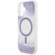 Husa pentru iPhone 16 - Guess Hardcase Resin Bottom Glitter MagSafe (GUHMP16SRGRGEU) - Purple