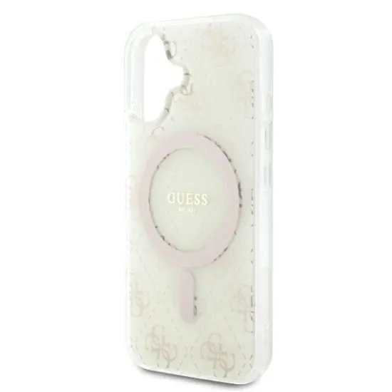 Husa pentru iPhone 16 - Guess IML 4G Background MagSafe (GUHMP16SH4DTEH) - White Husa pentru iPhone 16 - Guess IML 4G Background MagSafe (GUHMP16SH4DTEH) - White