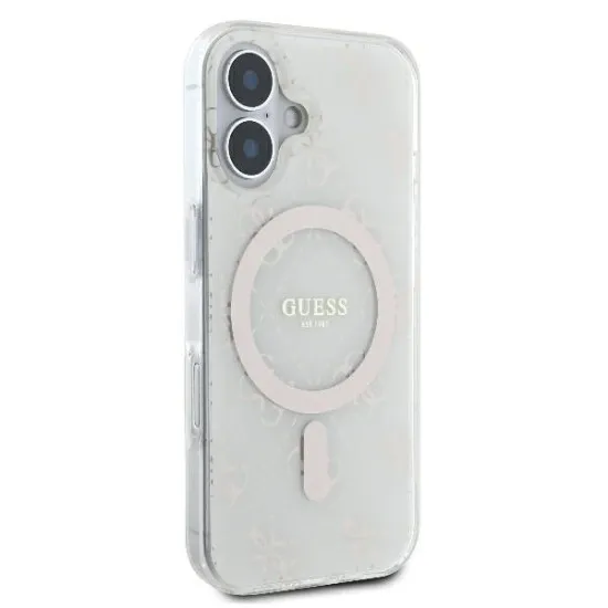 Husa pentru iPhone 16 - Guess IML 4G Background MagSafe (GUHMP16SH4DTEH) - White Husa pentru iPhone 16 - Guess IML 4G Background MagSafe (GUHMP16SH4DTEH) - White