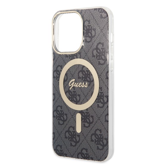 Husa pentru iPhone 16 - Guess IML 4G MagSafe (GUHMP16SH4STK) - Black