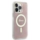 Husa pentru iPhone 16 - Guess IML 4G MagSafe (GUHMP16SH4STP) - Pink