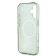 Husa pentru iPhone 16 - Guess IML Flower & Tonal Circle MagSafe (GUHMP16SHFWBDCEN) - Green