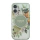 Husa pentru iPhone 16 - Guess IML Flower & Tonal Circle MagSafe (GUHMP16SHFWBDCEN) - Green