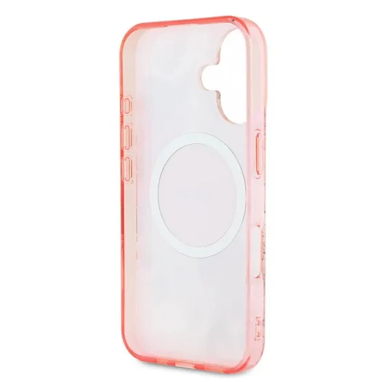 Husa pentru iPhone 16 - Guess IML Flower & Tonal Circle MagSafe (GUHMP16SHFWBDCEP) - Pink Husa pentru iPhone 16 - Guess IML Flower & Tonal Circle MagSafe (GUHMP16SHFWBDCEP) - Pink