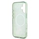 Husa pentru iPhone 16 - Guess IML Flowers with Pearl Strap MagSafe (GUHMP16SHFWBRCESN) - Green