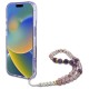 Husa pentru iPhone 16 - Guess IML Flowers with Pearl Strap MagSafe (GUHMP16SHFWBRCESU) - Purple