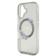 Husa pentru iPhone 16 - Guess IML Flowers Wreath MagSafe (GUHMP16SHFWFCK) - Black