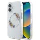 Husa pentru iPhone 16 - Guess IML Flowers Wreath MagSafe (GUHMP16SHFWFCT) - Clear