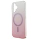 Husa pentru iPhone 16 - Guess IML Glitter Gradient MagSafe (GUHMP16SHGRCELP) - Pink