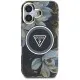 Husa pentru iPhone 16 - Guess IML Metal Glitter Flowers Triangle MagSafe (GUHMP16SHFLPEDK) - Black