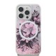 Husa pentru iPhone 16 - Guess Liquid Glitter Flower MagSafe (GUHMP16SLFMWTP) - Pink