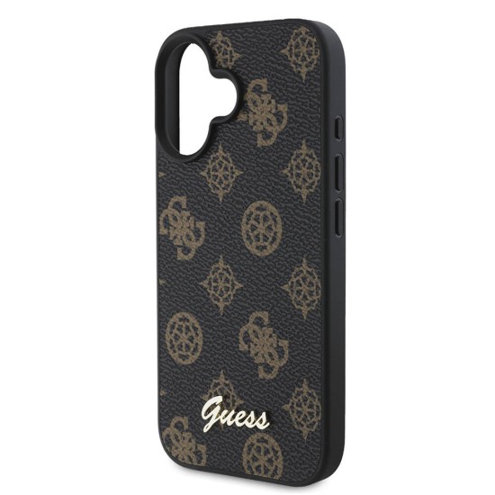 Husa pentru iPhone 16 - Guess Peony Script MagSafe (GUHMP16SPGPYSK) - Black