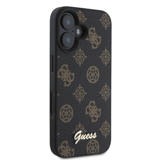 Husa pentru iPhone 16 - Guess Peony Script MagSafe (GUHMP16SPGPYSK) - Black