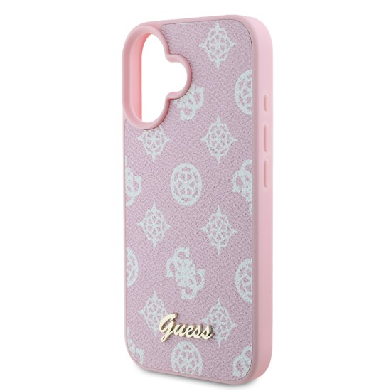 Husa pentru iPhone 16 - Guess Peony Script MagSafe (GUHMP16SPGPYSP) - Pink