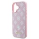 Husa pentru iPhone 16 - Guess Peony Script MagSafe (GUHMP16SPGPYSP) - Pink