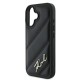 Husa pentru iPhone 16 - Karl Lagerfeld Diagonal Quilted (KLHCP16SPQDSMGK) - Black